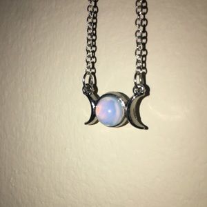Triple moon opal necklace